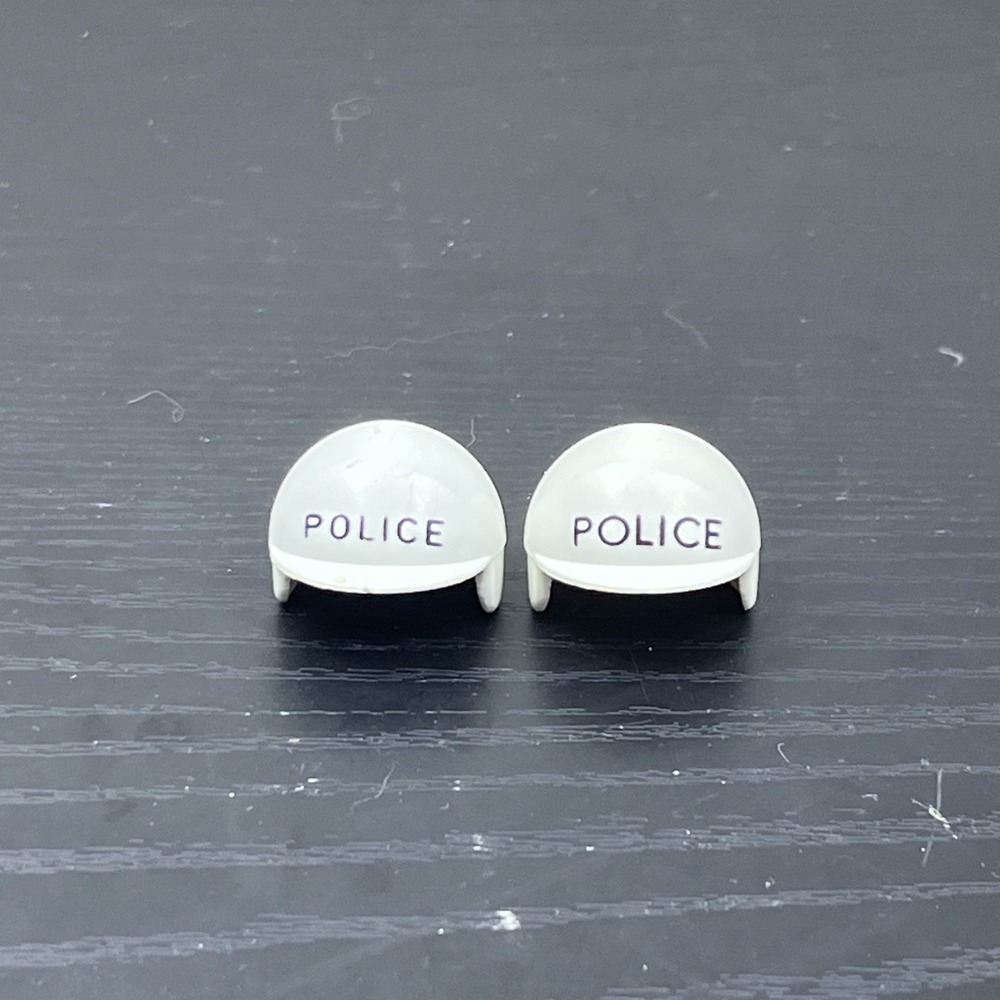Playmobil Police Helmets Lot of 2 Black Replacement Accessories Geobra